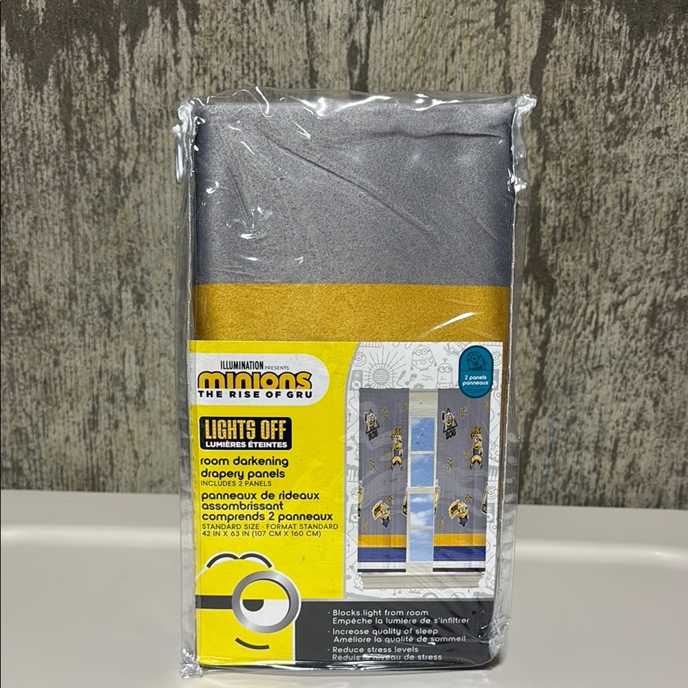 Illumination Minions Gray and Gold Curtains